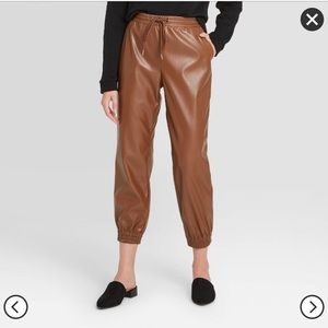 Faux Leather Jogger